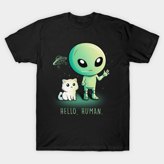 Alien - Hello Human T-Shirt by KayBee Gift Shop